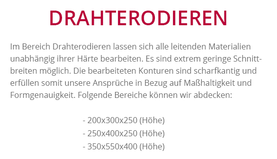 Drahterodieren für Karlsdorf-Neuthard